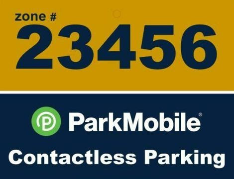 Parkmobile Sign example with the zone number indicated