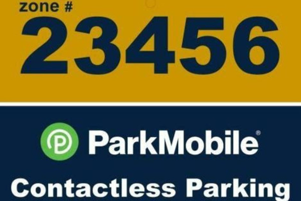 Parkmobile Sign example with the zone number indicated